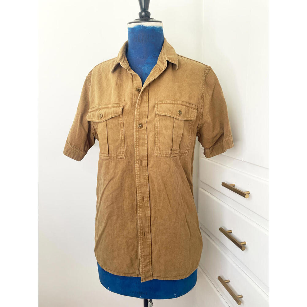 Best Made Co Casual Short Sleeve Button-Up Shirt in Brown